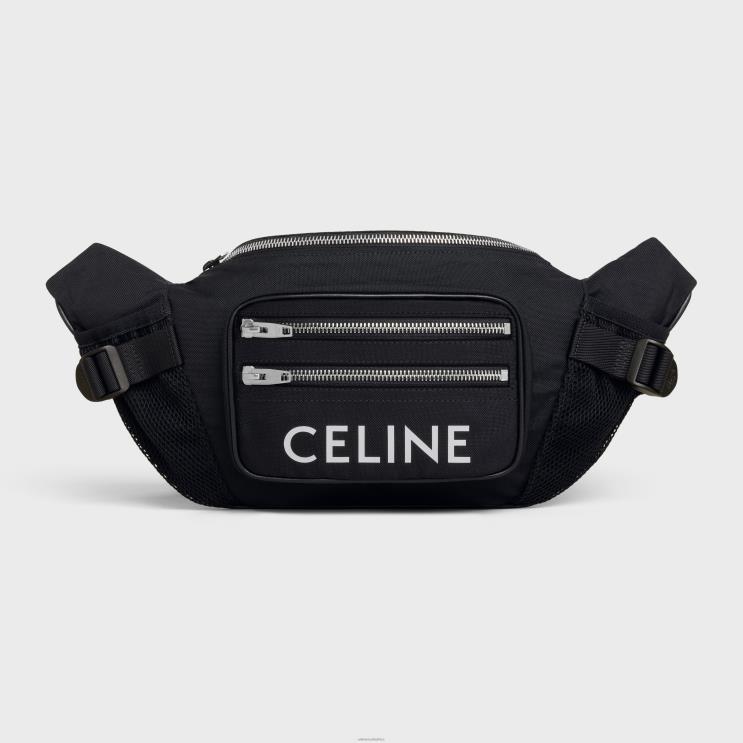 CELINE Black Belt Bag Trekking in Nylon With Print R0ZNN2107