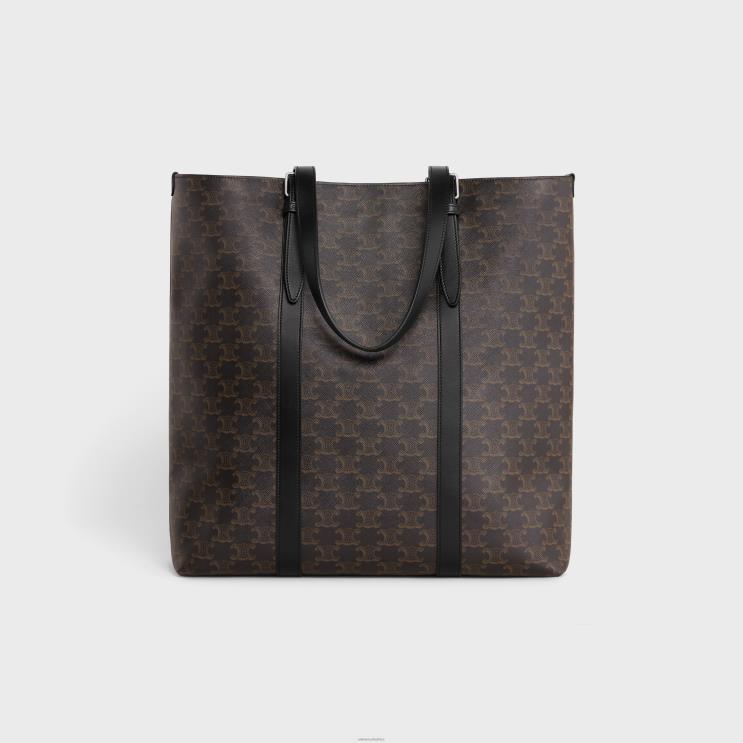 CELINE Black Cabas With Buckle in Triomphe Canvas & Calfskin R0ZNN2084