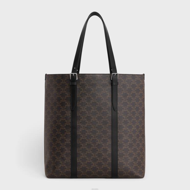 CELINE Black Cabas With Buckle in Triomphe Canvas & Calfskin R0ZNN2084