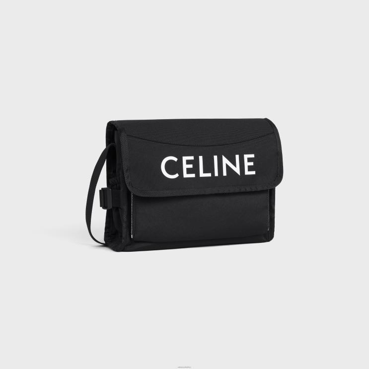 CELINE Black Small Messenger Trekking in Nylon With Print R0ZNN2102