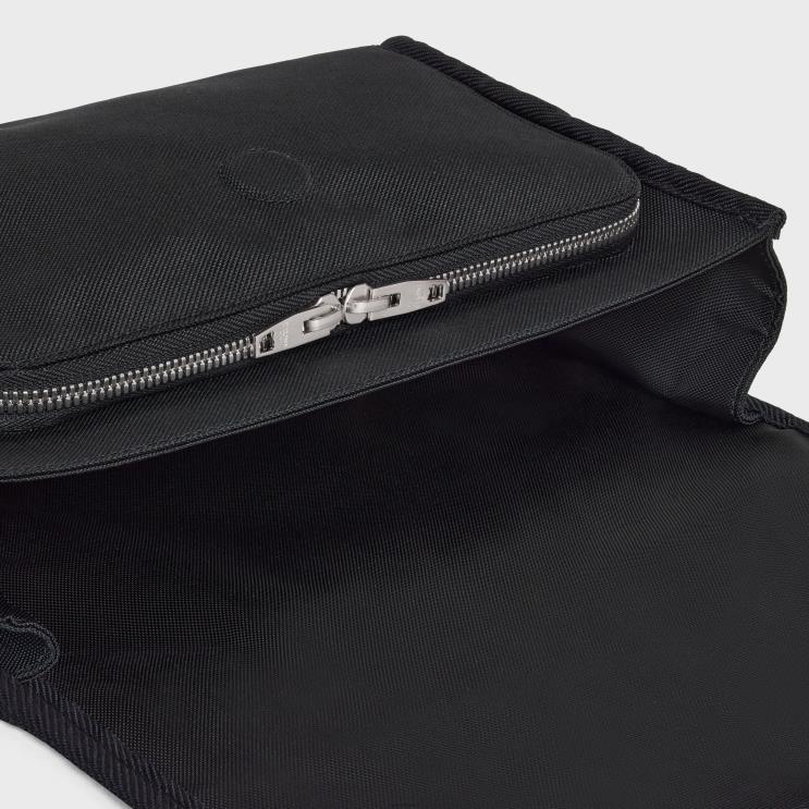 CELINE Black Small Messenger Trekking in Nylon With Print R0ZNN2102