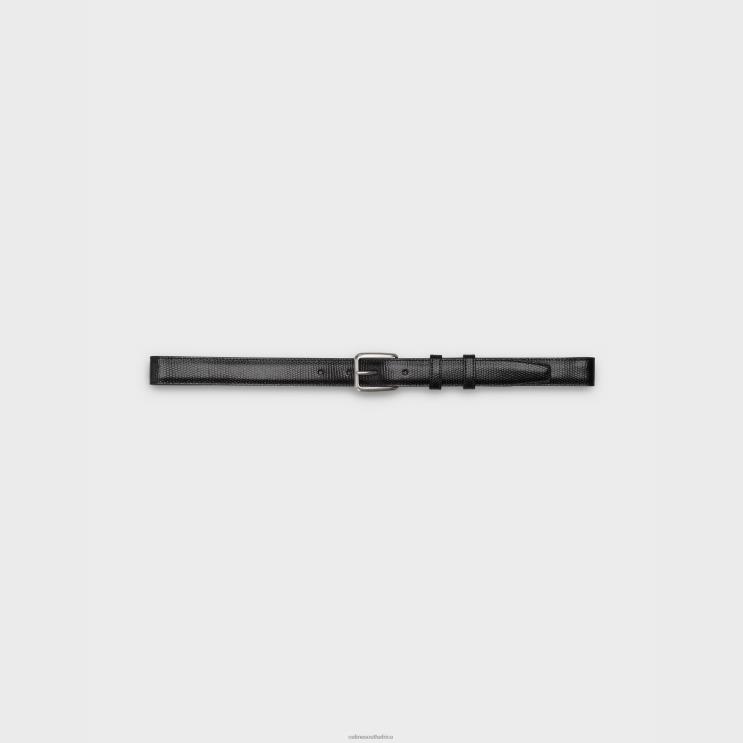 CELINE Black Elegant Belt With Square Buckle in Calfskin R0ZNN2207