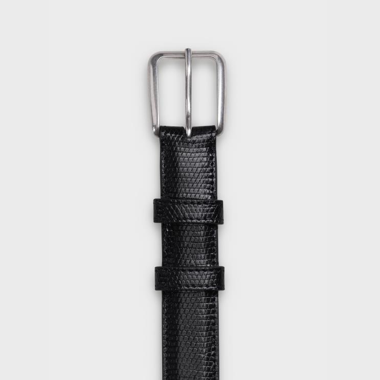 CELINE Black Elegant Belt With Square Buckle in Calfskin R0ZNN2207