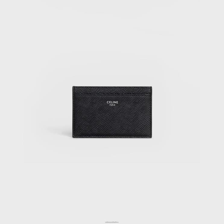 CELINE Black Card Holder in Grained Calfskin R0ZNN2148