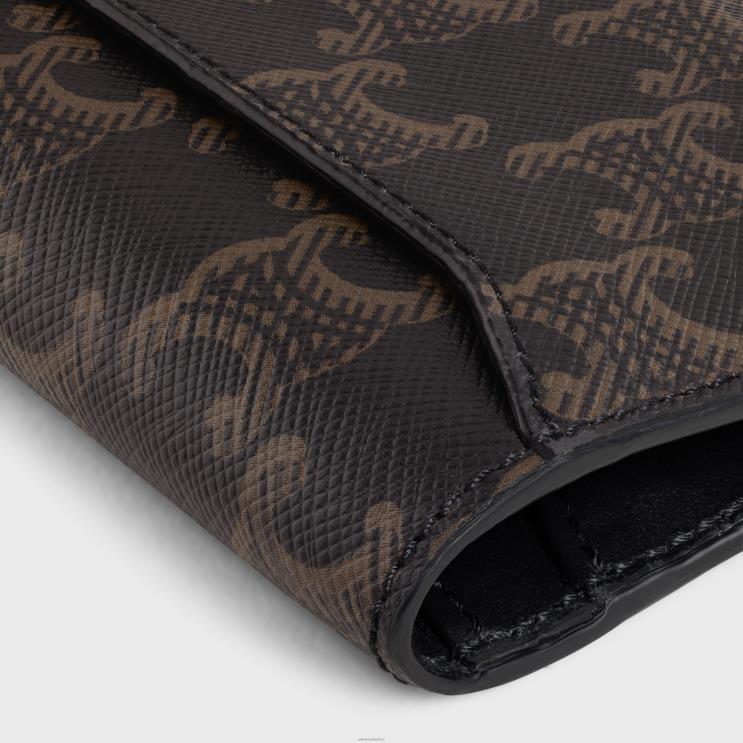 CELINE Black Vertical Card Holder in Triomphe Canvas R0ZNN2117