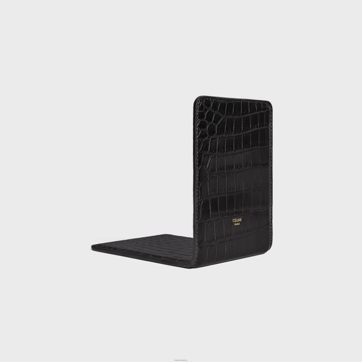 CELINE Black Bookend in Crocodile R0ZNN1655