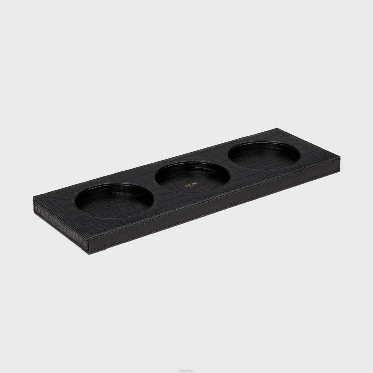 CELINE Black Candle Tray in Crocodile R0ZNN1520