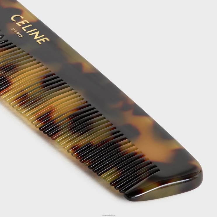 CELINE Black Hair Comb in Crocodile R0ZNN1617