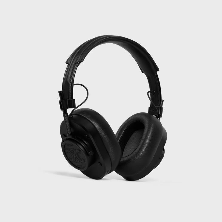 CELINE Black Headphones in Smooth Calfskin & Lambskin With Triomphe Embossed R0ZNN1664