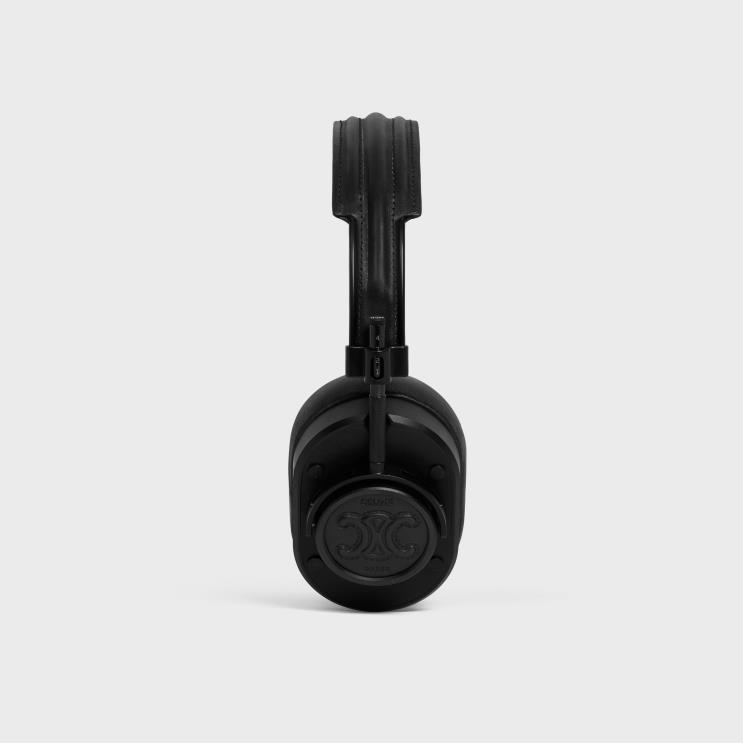 CELINE Black Headphones in Smooth Calfskin & Lambskin With Triomphe Embossed R0ZNN1664