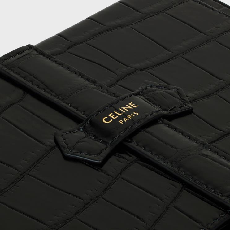 CELINE Black Large Jewels Case in Crocodile R0ZNN1560