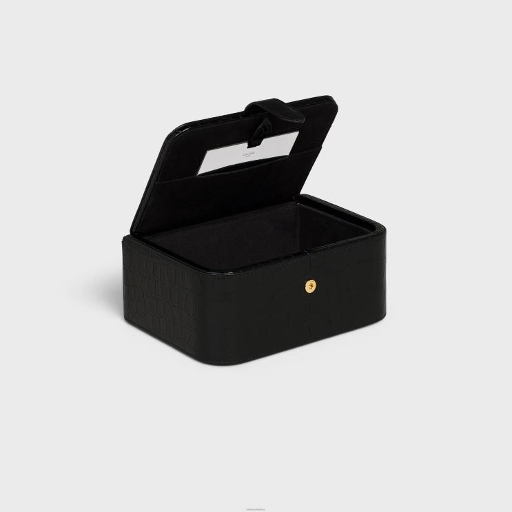 CELINE Black Large Jewels Case in Crocodile R0ZNN1560