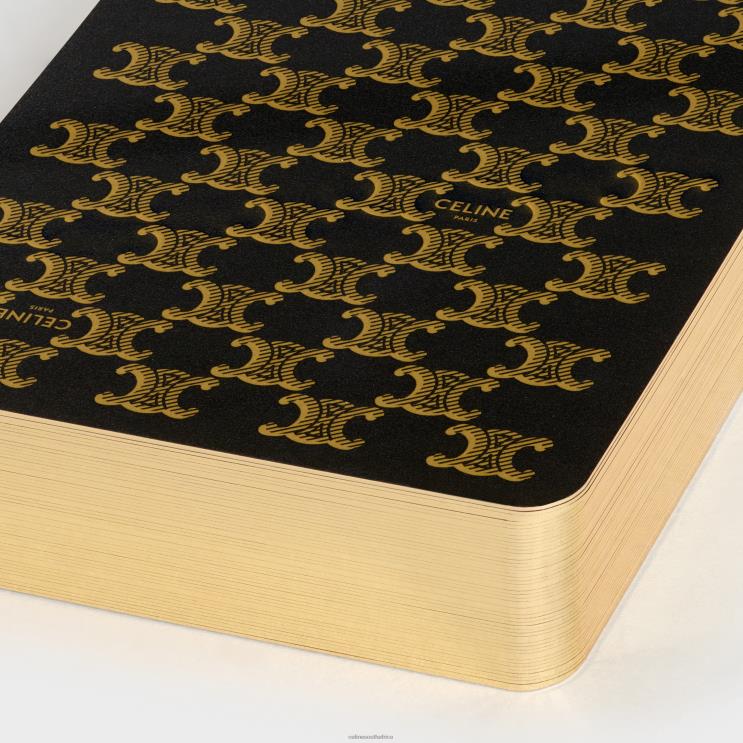 CELINE Black Playing Cards Case in Triomphe Canvas & Lambskin R0ZNN1670