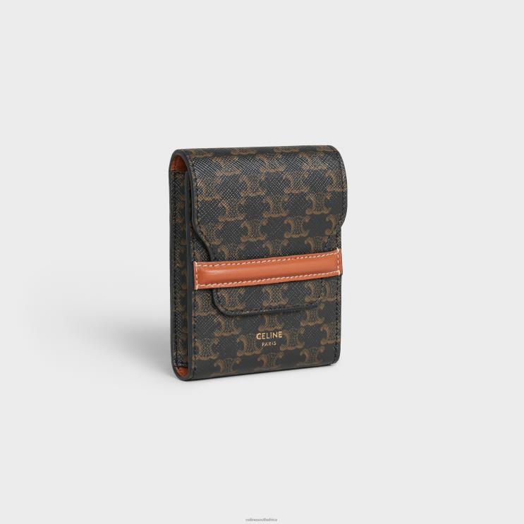 CELINE Black Playing Cards Case in Triomphe Canvas & Lambskin R0ZNN1670