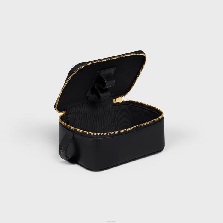 CELINE Black Small Toiletry Case in Shiny Calfskin R0ZNN1586