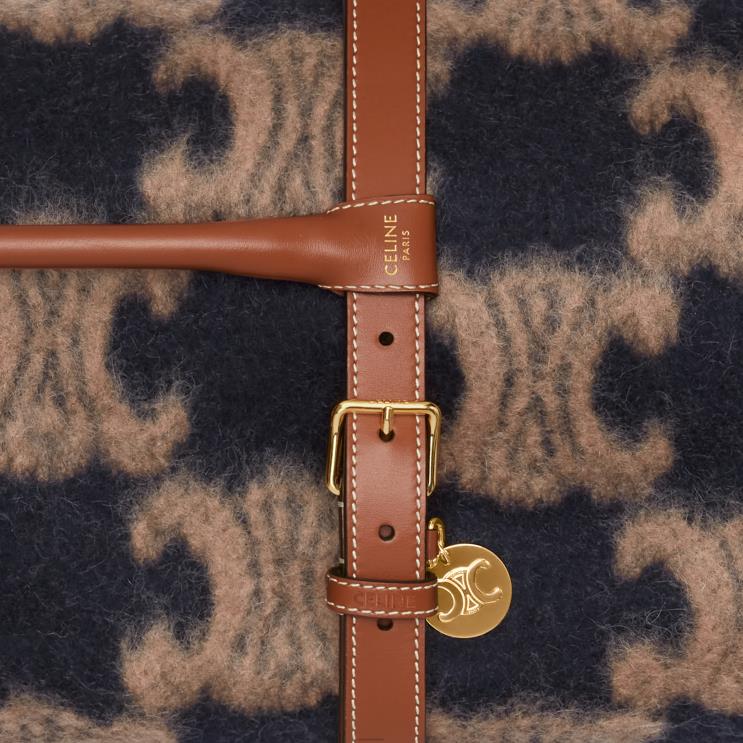 CELINE Black/Tan Blanket & Blanket Holder in Calfskin R0ZNN1542