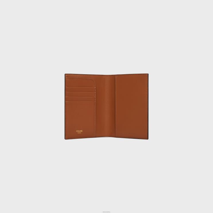 CELINE Black/Tan Passport Cover in Triomphe Canvas R0ZNN1627