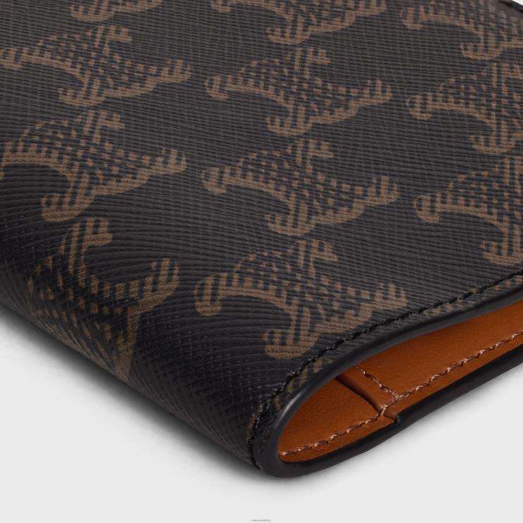 CELINE Black/Tan Passport Cover in Triomphe Canvas R0ZNN1627