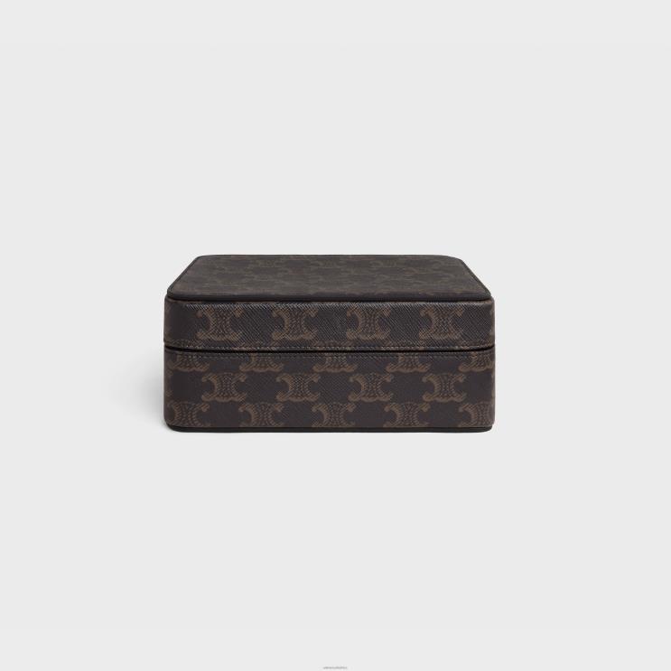 CELINE Black/Tan Rectangular Box in Triomphe Canvas R0ZNN1541