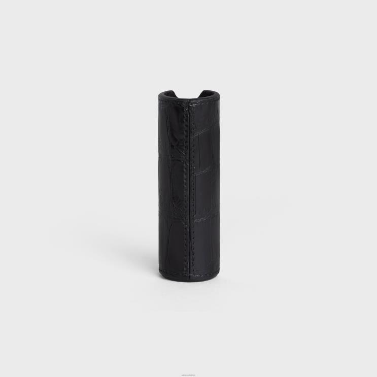 CELINE Black Travel Spray Case in Crocodile R0ZNN1456
