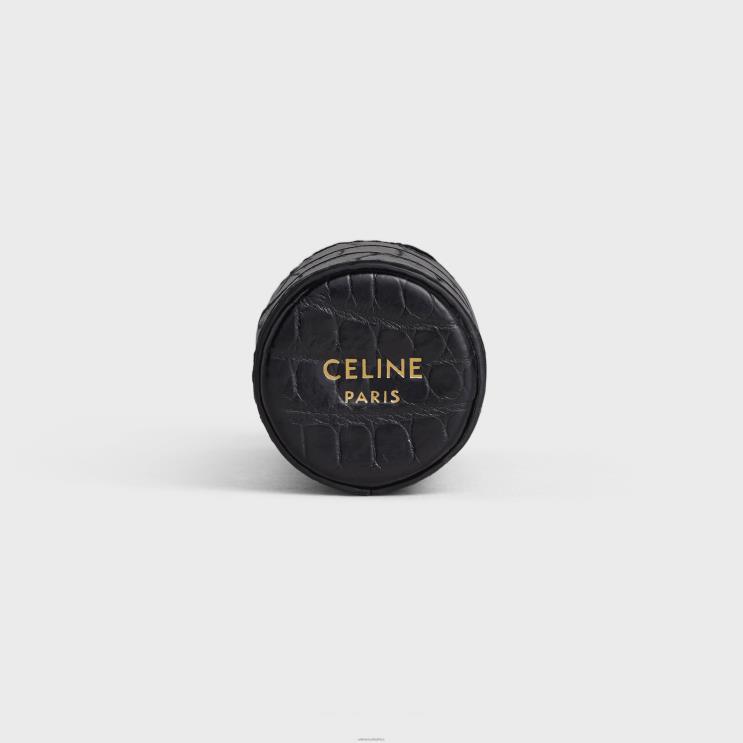 CELINE Black Travel Spray Case in Crocodile R0ZNN1456