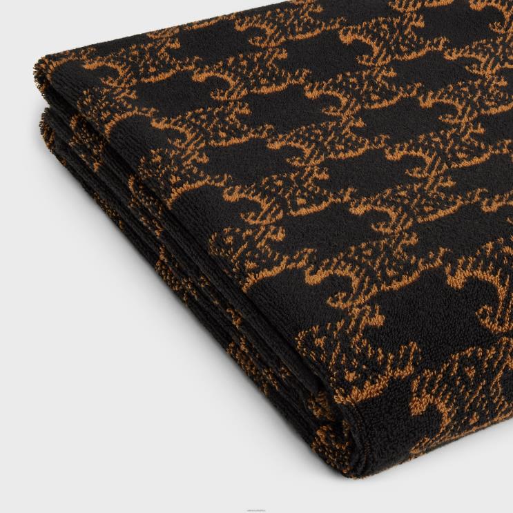 CELINE Brown/Camel Beach Towel in Monogram Terry Cotton R0ZNN1689