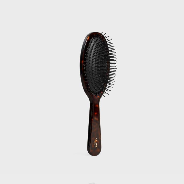 CELINE Dark Havana Hair Brush in Acetate R0ZNN1605
