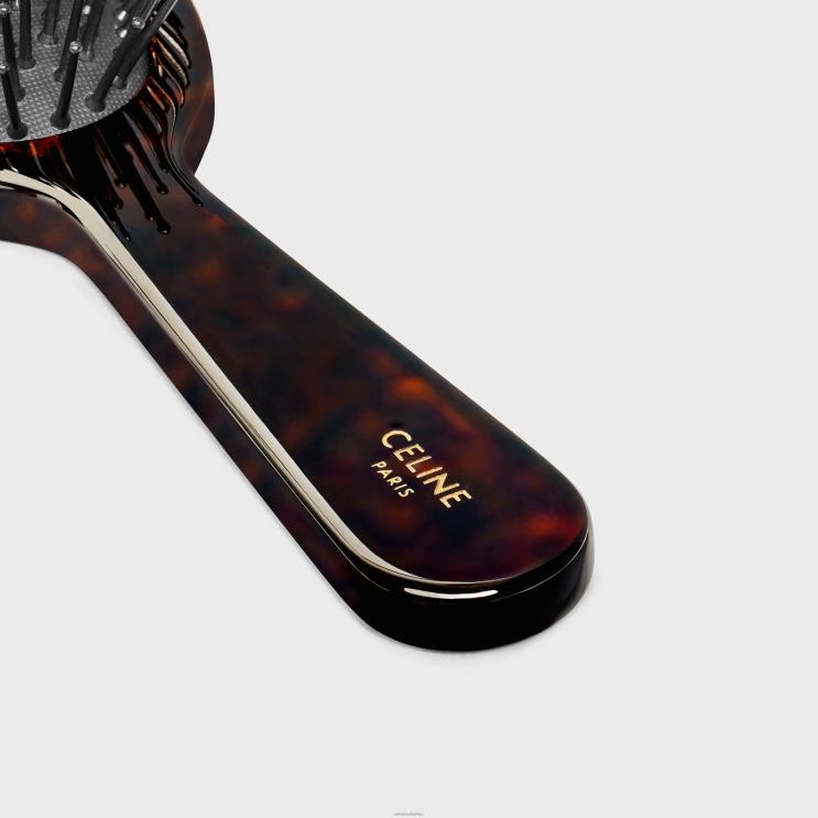 CELINE Dark Havana Hair Brush in Acetate R0ZNN1605