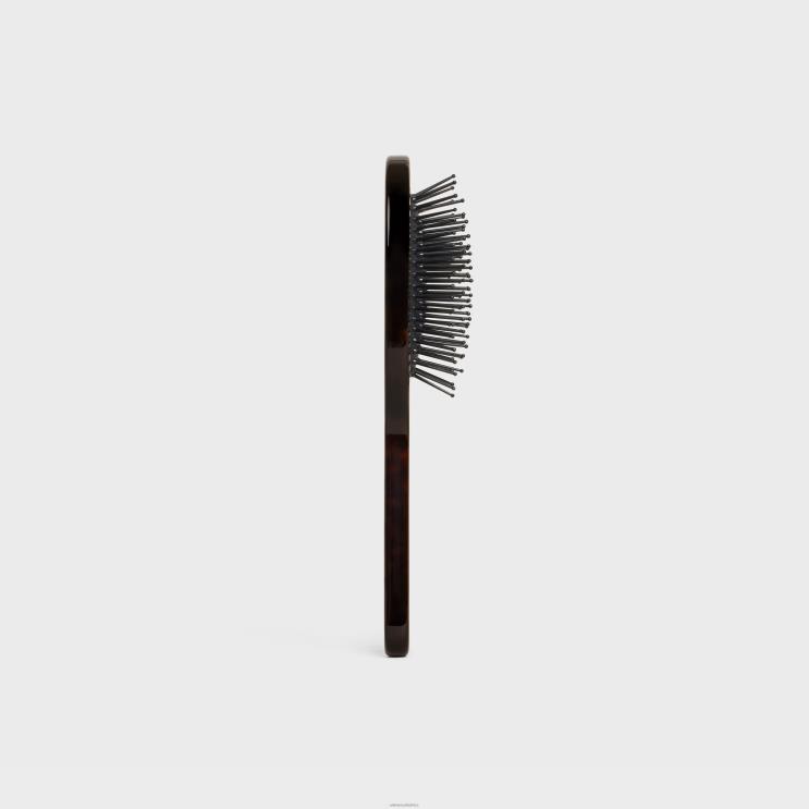 CELINE Dark Havana Small Hair Brush in Acetate R0ZNN1606