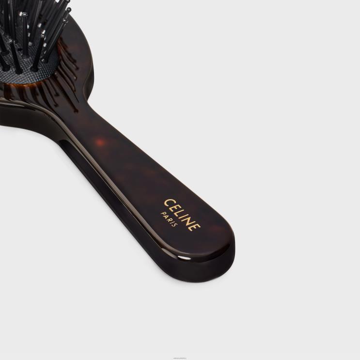 CELINE Dark Havana Small Hair Brush in Acetate R0ZNN1606