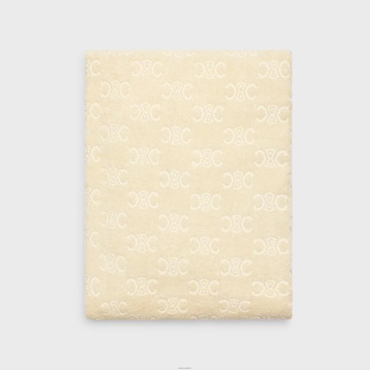 CELINE Ecru Beach Towel in Monogram Terry Cotton R0ZNN1691