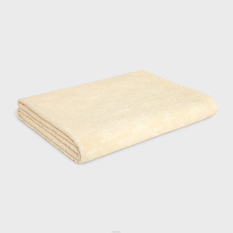 CELINE Ecru Beach Towel in Monogram Terry Cotton R0ZNN1691
