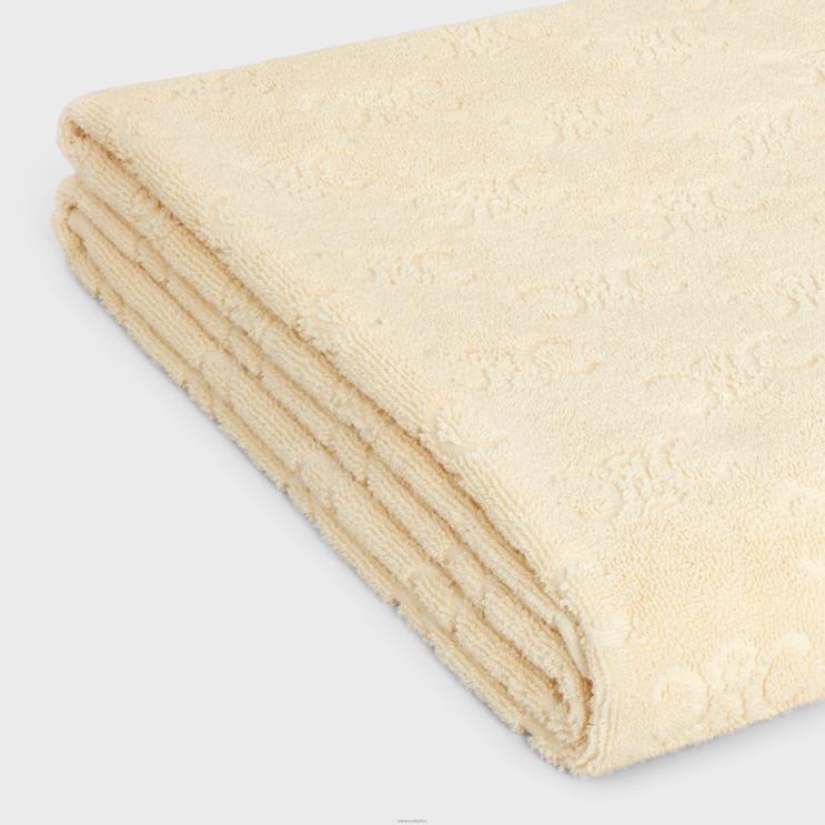 CELINE Ecru Beach Towel in Monogram Terry Cotton R0ZNN1691