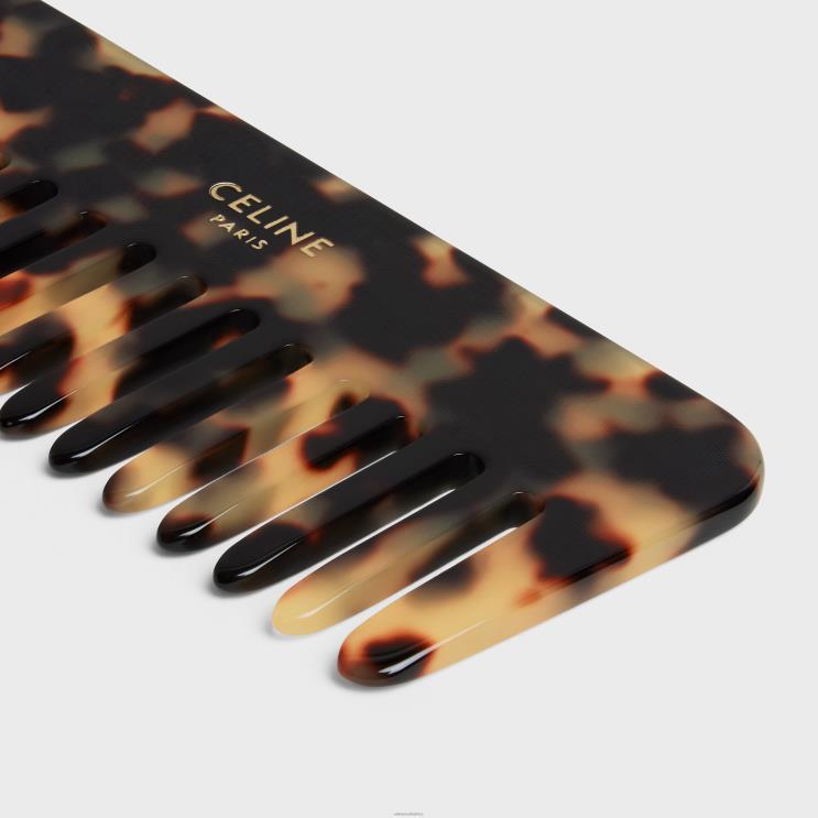 CELINE Green Clay Small Hair Comb in Lizard R0ZNN1612