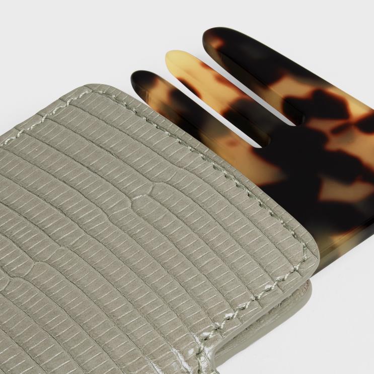 CELINE Green Clay Small Hair Comb in Lizard R0ZNN1612