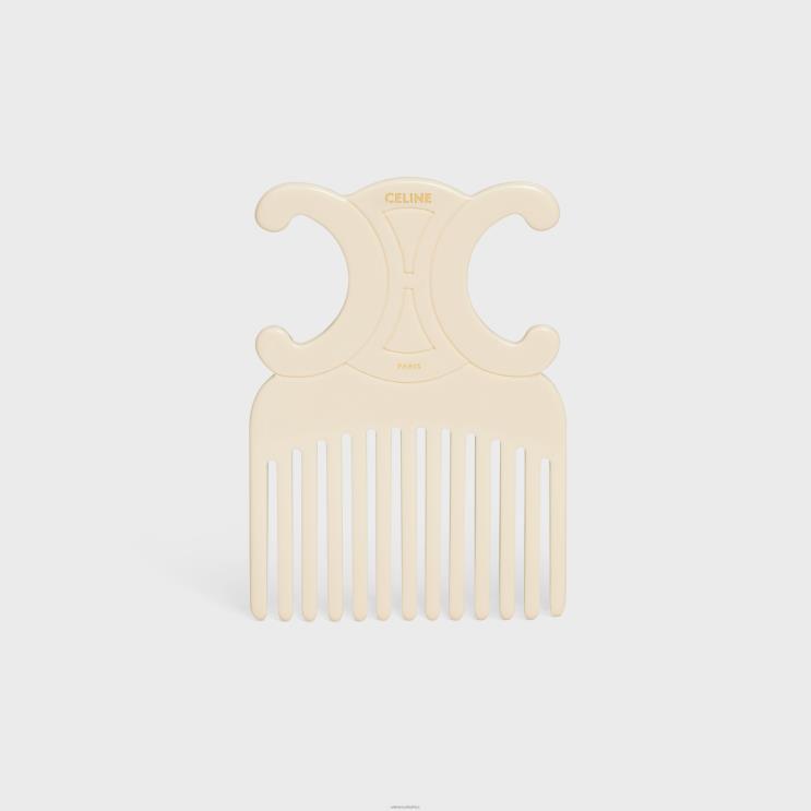 CELINE Ivoire Triomphe Hair Comb in Acetate R0ZNN1604