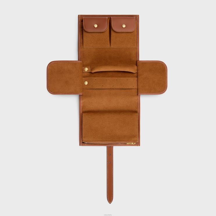 CELINE Leopard Jewelry Pouch in Triomphe Canvas With Print & Calfskin R0ZNN1596