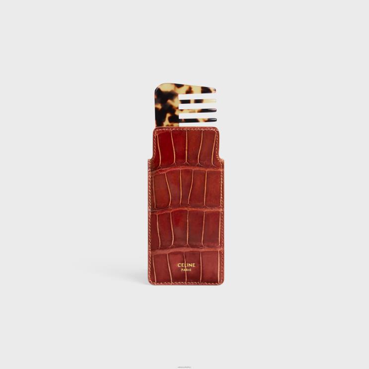 CELINE Maple Small Hair Comb in Crocodile R0ZNN1611