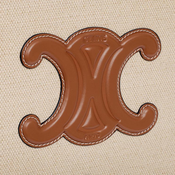 CELINE Natural/Tan Triomphe Tennis Bag in Textile & Calfskin R0ZNN1688