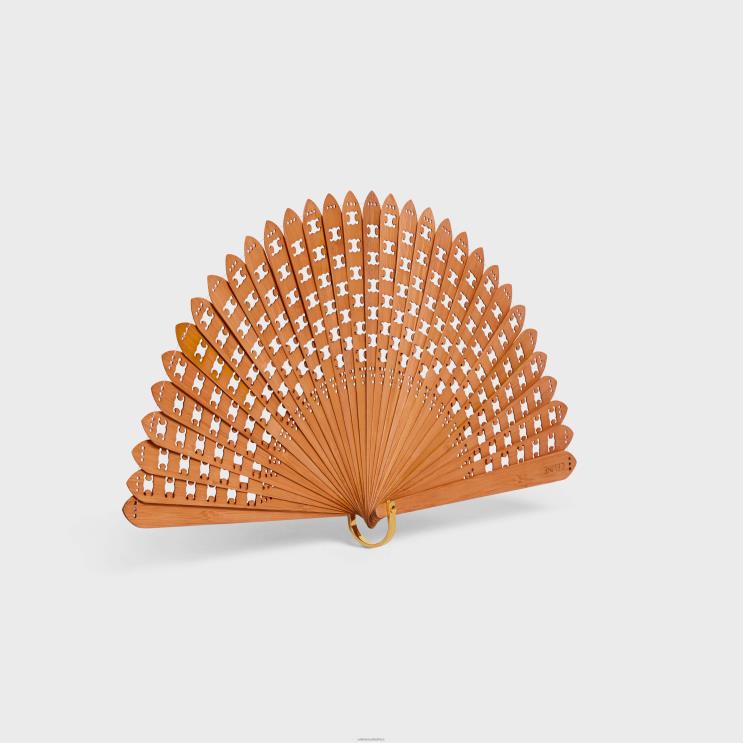 CELINE Natural Triomphe Fan in Bamboo R0ZNN1694