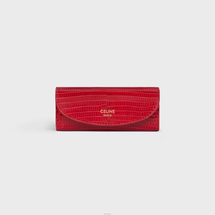 CELINE Pop Red Ring Case in Lizard R0ZNN1597