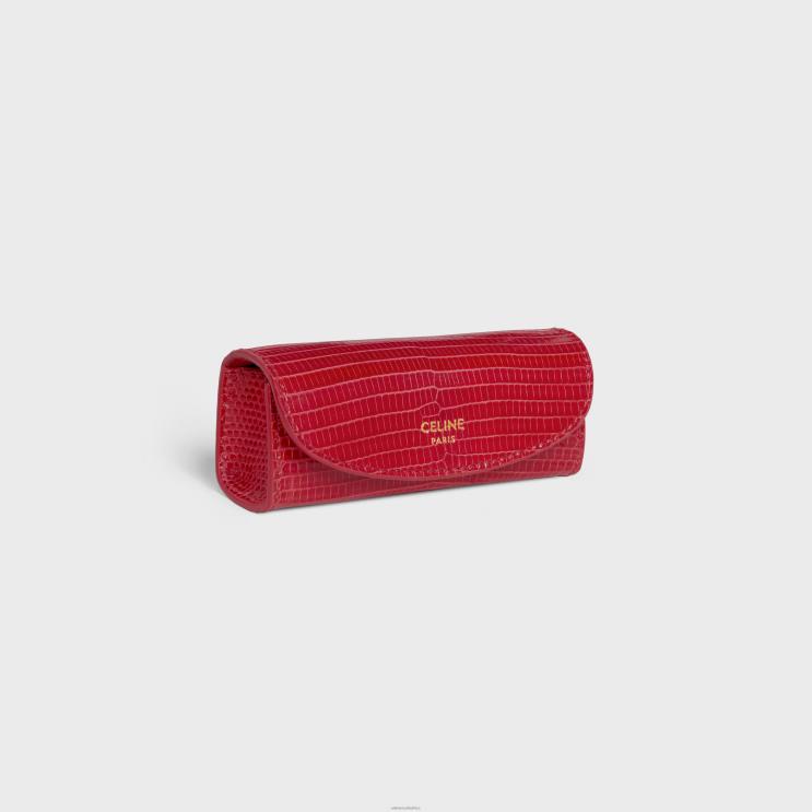 CELINE Pop Red Ring Case in Lizard R0ZNN1597
