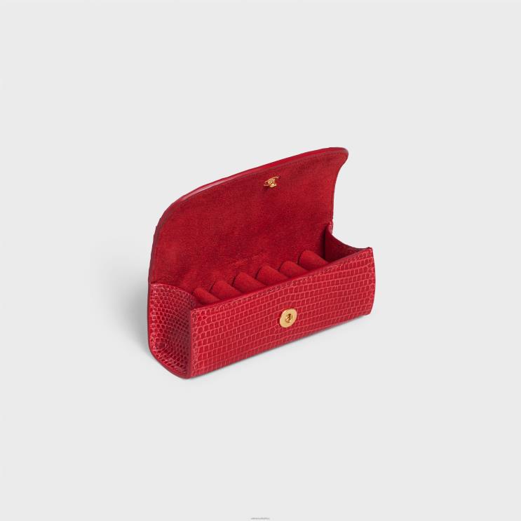 CELINE Pop Red Ring Case in Lizard R0ZNN1597