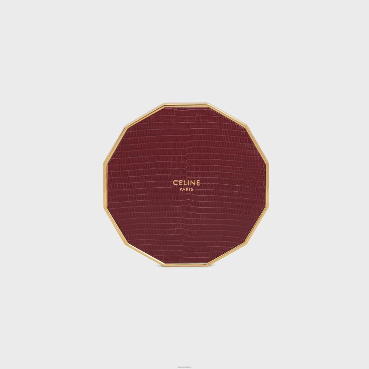 CELINE Ruby Candle Lid in Steel & Lizard R0ZNN1553