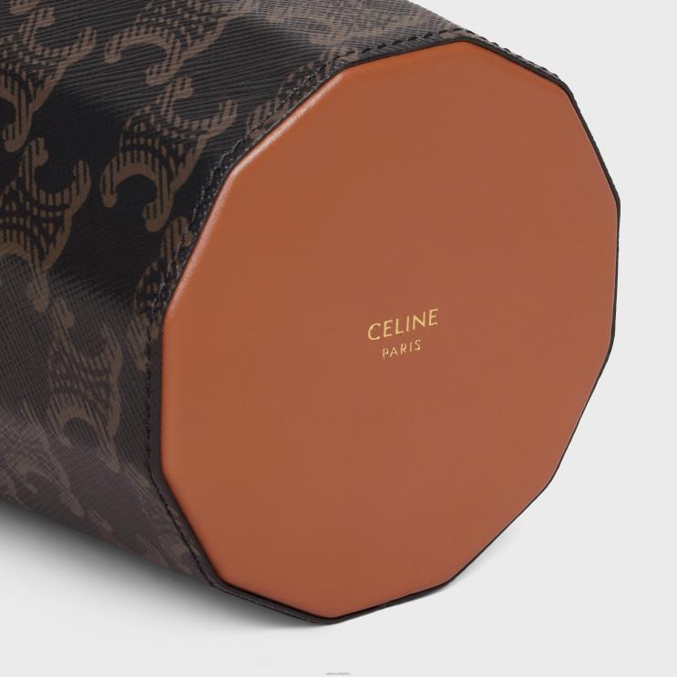 CELINE Tan Candle Case in Triomphe Canvas & Calfskin R0ZNN1525