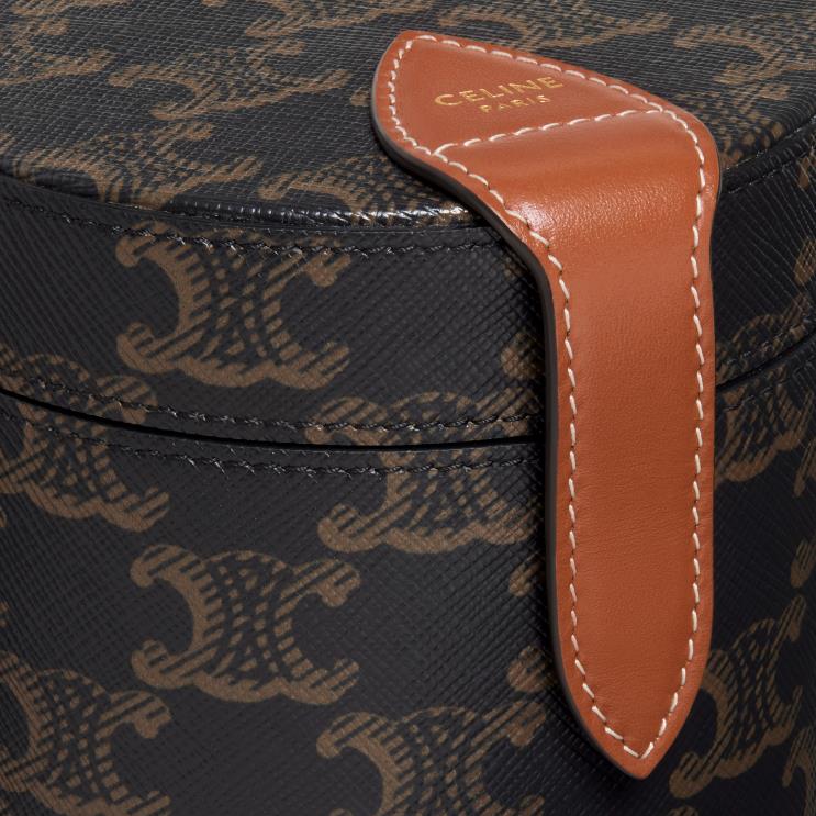 CELINE Tan Candle Holder in Triomphe Canvas & Calfskin R0ZNN1524