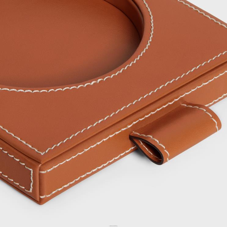 CELINE Tan Candle Tray in Smooth Calfskin R0ZNN1523