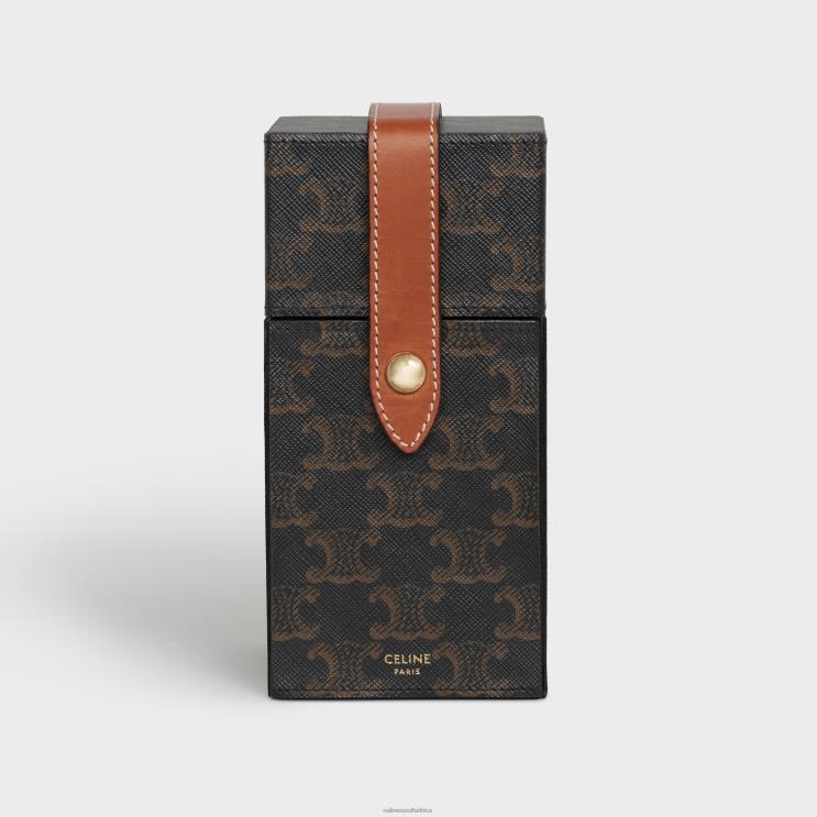 CELINE Tan Case 1 Perfume 6.8 Fl.Oz in Triomphe Canvas & Natural Calfskin R0ZNN1467