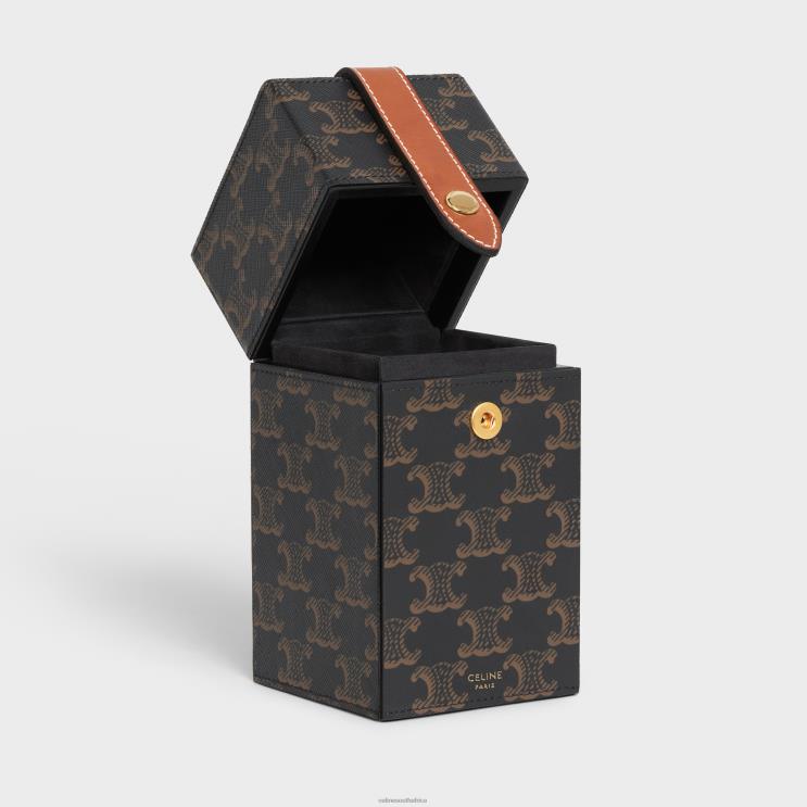 CELINE Tan Case 1 Perfume 6.8 Fl.Oz in Triomphe Canvas & Natural Calfskin R0ZNN1467