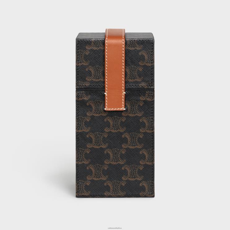 CELINE Tan Case 1 Perfume 6.8 Fl.Oz in Triomphe Canvas & Natural Calfskin R0ZNN1467